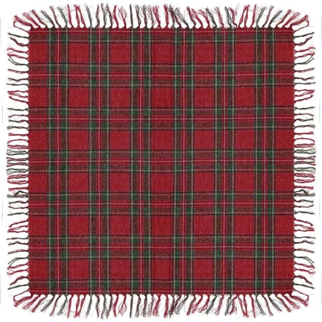 Unique Living - Tafelkleed Xmas Tartan - 90x90cm - Red