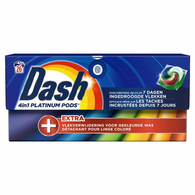 Dash Wasmiddelcapsules 4in1 Pods +Extra Vlekverwijdering Color 26 stuks