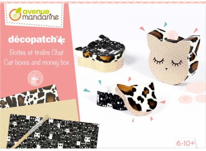 Avenue Mandarine Decopatch Kattendoosjes en -spaarpot creatieve 8-delige set