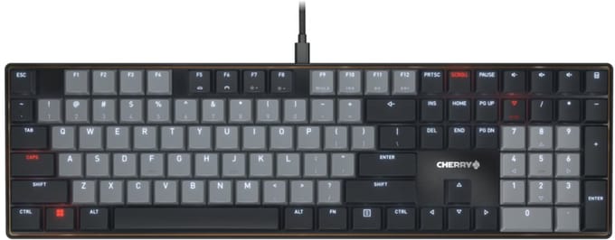 CHERRY KC 500 MX LP toetsenbord Thuis/Werk USB QWERTY Amerikaans Engels Zwart