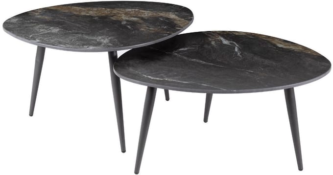 Fraaai - Malakai salontafel set van 2 organisch - zwart