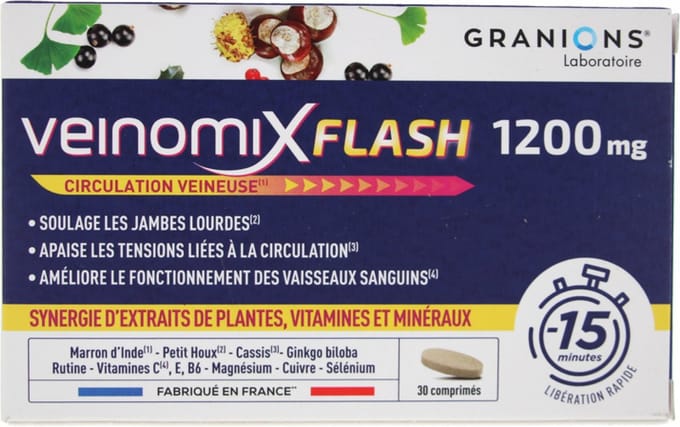 Granions Veinomix Flash 1200 mg 30 Tabletten
