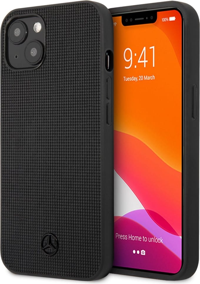 Mercedes-Benz Meshed Back Case - Geschikt voor Apple iPhone 12/12 Pro (6.1") - Zwart