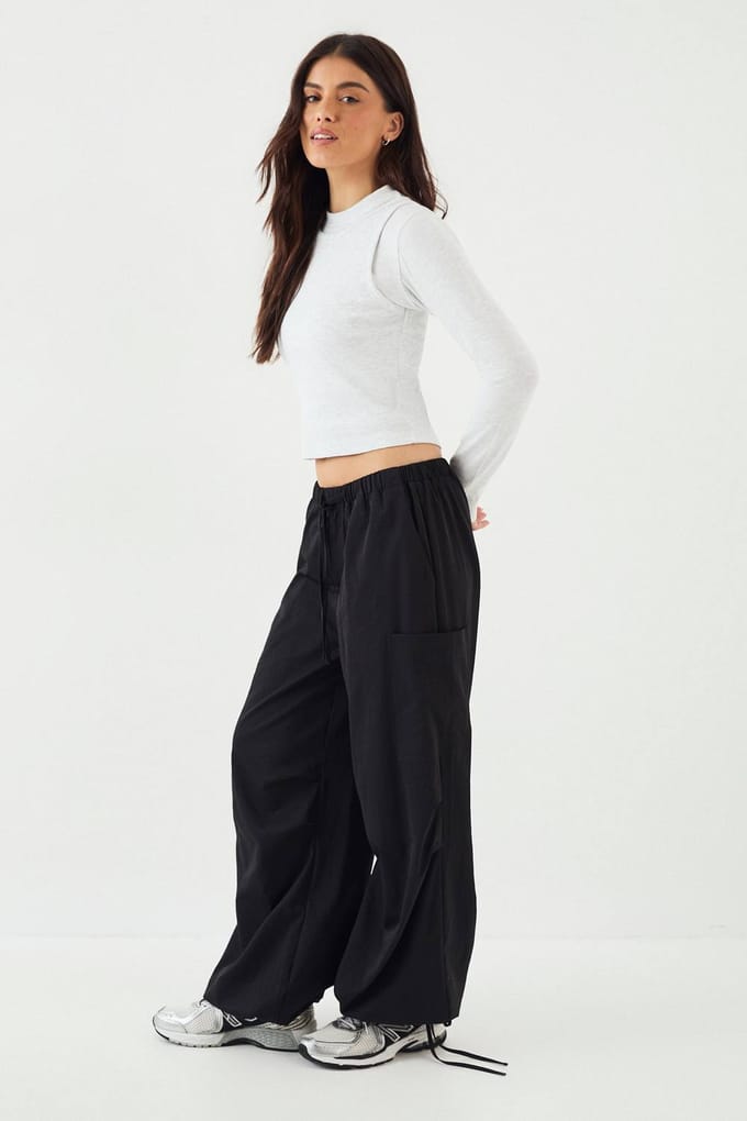 Dames DSGN Studio Dubbele Laag Lange Mouw Top | Asgrijs | Maat: Small