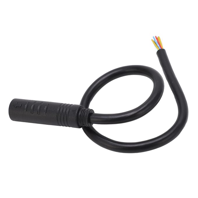 Câble d'extension de conversion de moteur de vélo électrique 9 broches 32 cm avec femelle étanche black