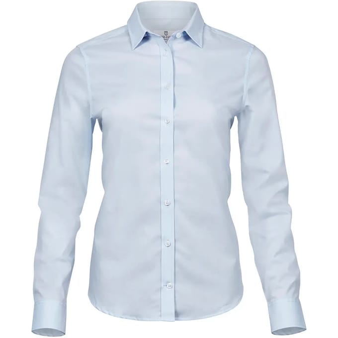 Tee Jays - WomenÂ´s Stretch Luxury Shirt - Light Blue maat M