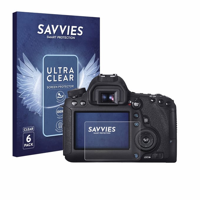 Savvies - Screenprotector voor Canon EOS 6D - Folie Beschermfolie transparant 6 Stuks