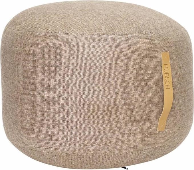 Hübsch 700804 Poef - ø50 x H35 cm - bruin