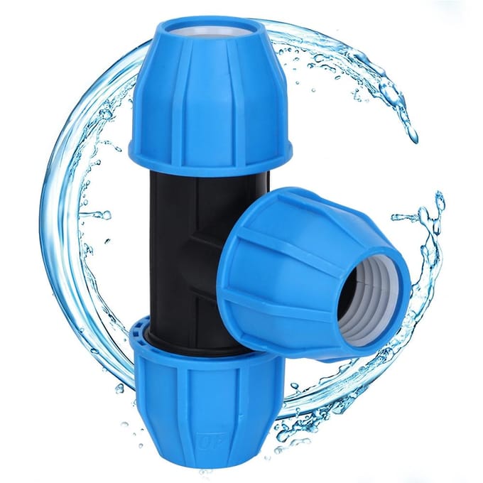 PE Plastic 40mm T-stuk Connector Waterleiding Fitting Verbindingsaccessoires