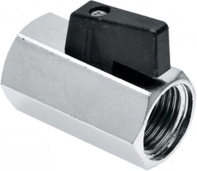 Bonfix Minikogelkraan met zwarte knop binnendraad 1/2inch x 1/2inch
