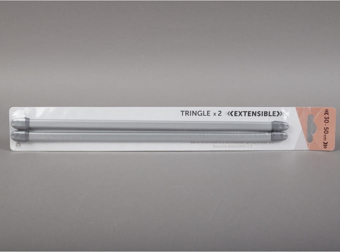 30-50 cm -Gifi Diffusion - Uitschuifbare gordijnroede - zilvermetaal - 2 stuks