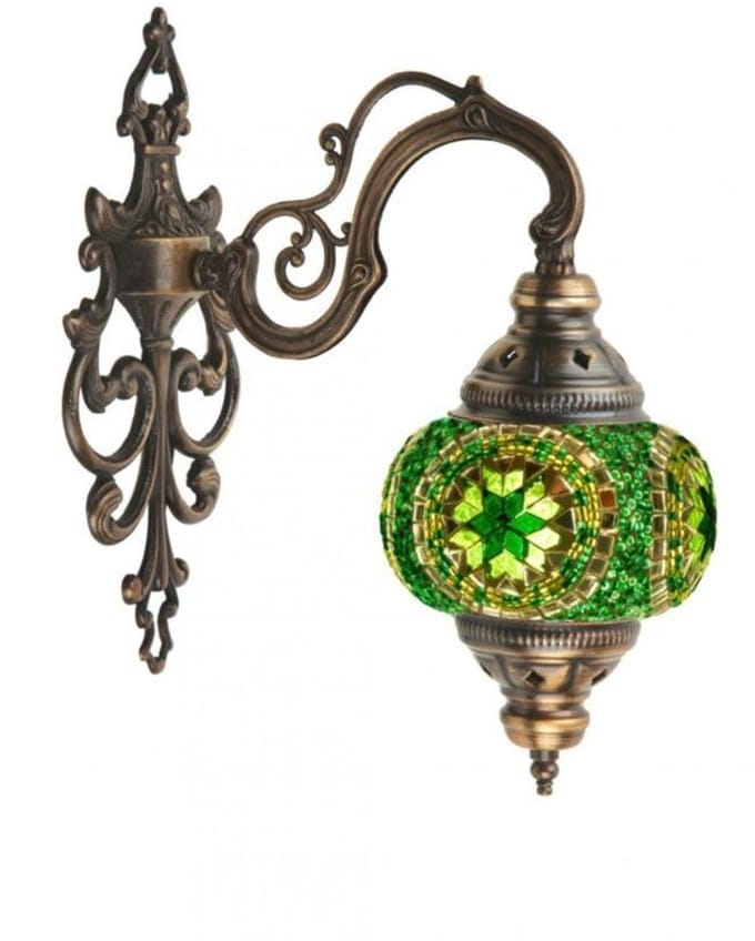 Turkse Wandlamp - Marokkaanse stijl - Oosterse mozaïek - Sfeerverlichting - groen