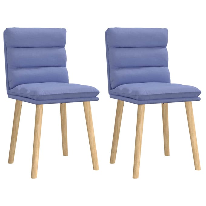 vidaXL Eetkamerstoelen 2 st stof jeansblauw