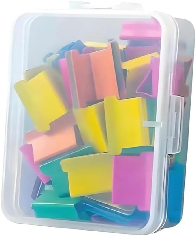 Multicolor Binder Clips Set van 50 Stuks, Herbruikbare Klemmen voor Documenten, Boekbinding en Kantoorbenodigdheden