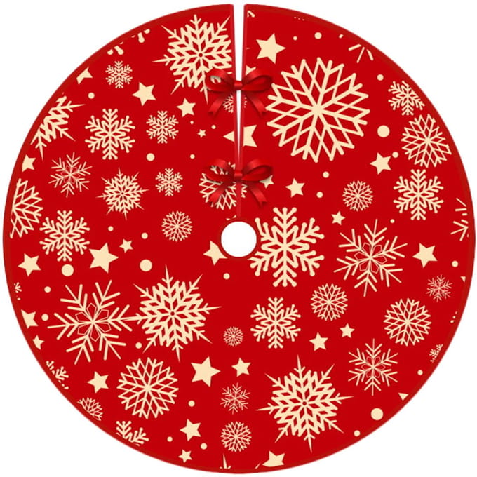 Meble odNowa - Vloerkleed - Rood - Sneeuwvlok Motief - 90 cm