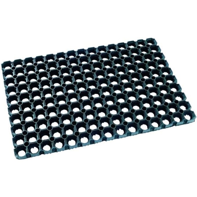 Domino Deurmat - Rubber - Zwart - 60x80cm - Grondige Reiniging