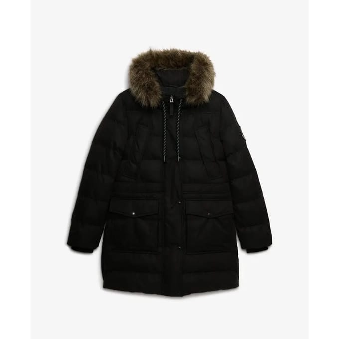 Donsjack voor dames, halflang Superdry Everest