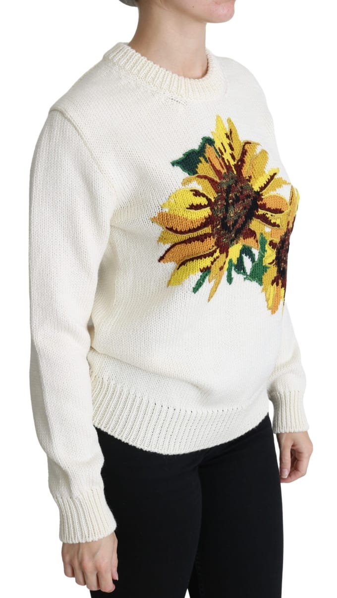 Zonnebloem Geborduurde Breipullover
