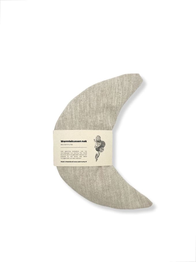 Warmteknuffel Lavendel - Warmtekussen Nek & Schouders - Maanvorm - Duurzaam cadeau - Beige