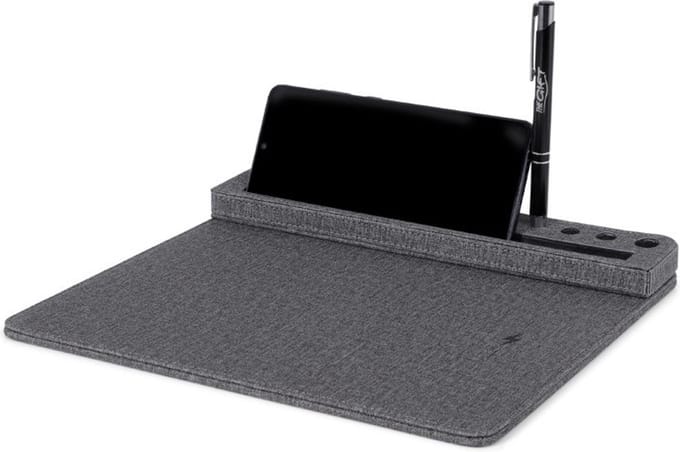 BRAINZ Antislip Muismat - Draadloze Oplader - Tablethouder - Zwart