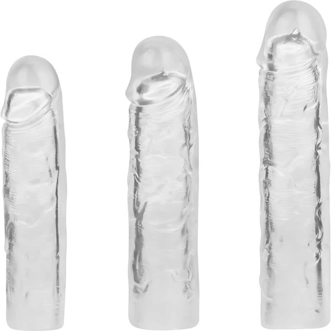 Geaderde penisschede, 3 stuks, 16 - 19 cm