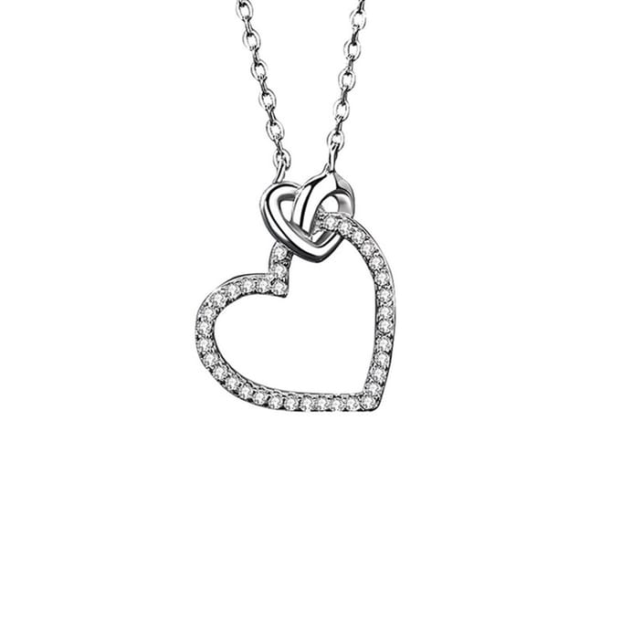 Ketting Zilver - Hart - Zirkonia - Damesketting