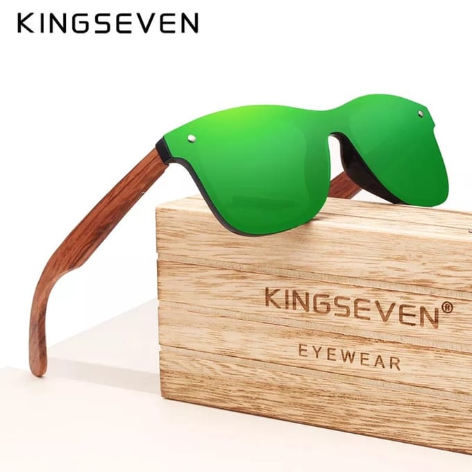 Kingseven vierkant Zonnebril - Unisex - Gepolariseerd - UV400 - Groen