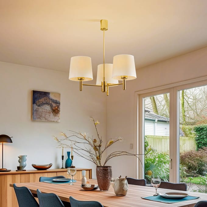 Argon Hanglamp Polo Plus 3-lamps messing/crème