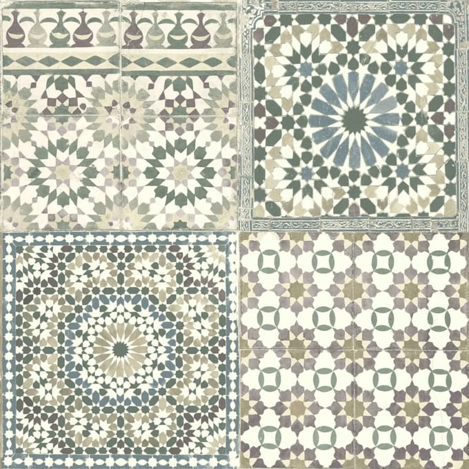 DUTCH-WALLCOVERINGS-Behang-Marokkaanse-tegels-bruin