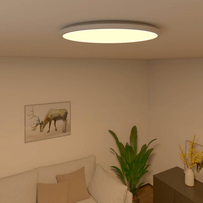 Calex Halo Slimme Plafonnière - Smart Plafondlamp 40cm - RGB en Warm Wit Licht - Wit
