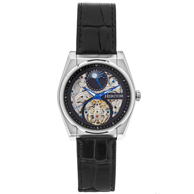 Heritor Automatic Daxton Skeleton Horloge - Zwart