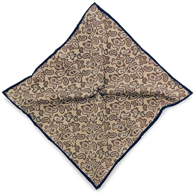 Sir Redman - Pochets - pochet Paisley Marron - beige / bruin / blauw