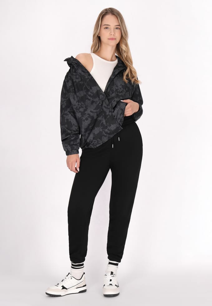 Mymo Oversized anorak Dames Donkergrijs zwart camouflage