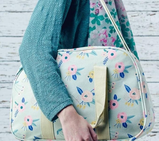 Hazel & Pip Vintage Bloemetjes Hand & Schoudertas Kleine Weekend Tas Mint