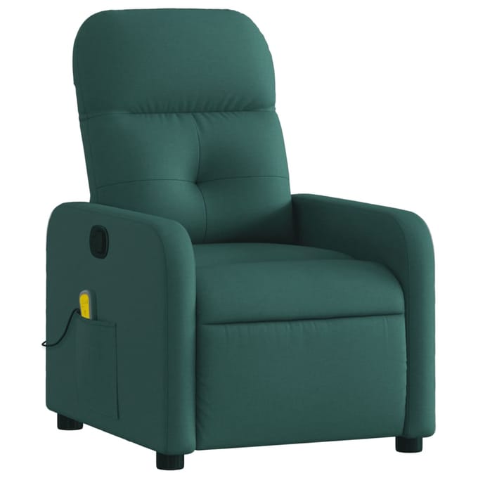 vidaXL - Massagestoel - met - donkergroene - stof
