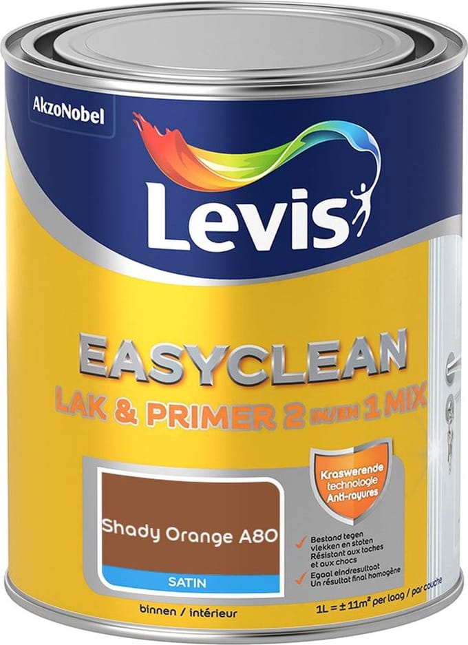 Levis - Easyclean Lak & Primer 2-In-1 Mix - Shady Orange A80 - Mengverf - 1 L