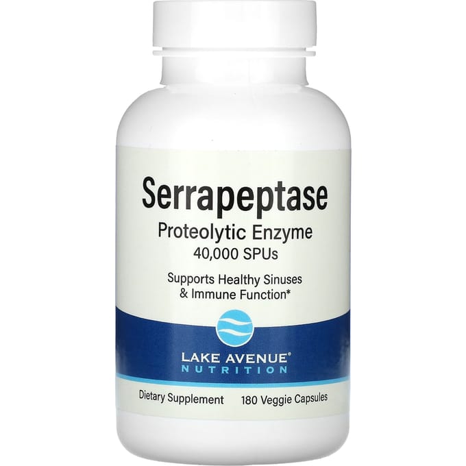 Serrapeptase, Proteolytisch Enzym, 40.000 SpU, 180 Veggie Capsules