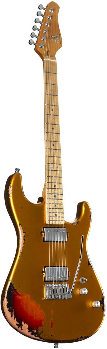 Fame Custom ST MN Worn Gold over Sunburst - ST-Style elektrische gitaar