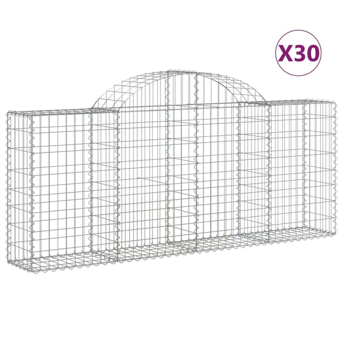 vidaXL - Schanskorven - 30 - st - gewelfd - 200x30x80/100 - cm - ijzer