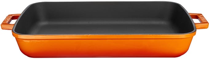 LAVA - Braadslede - Geëmailleerd Gietijzer - 26 x 40 cm - 4,86 L - Oranje