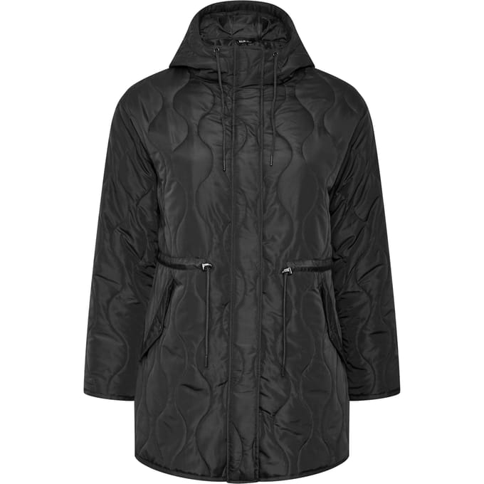 Yours Zwarte Lichtgewicht Gewatteerde Jas Size 62-64