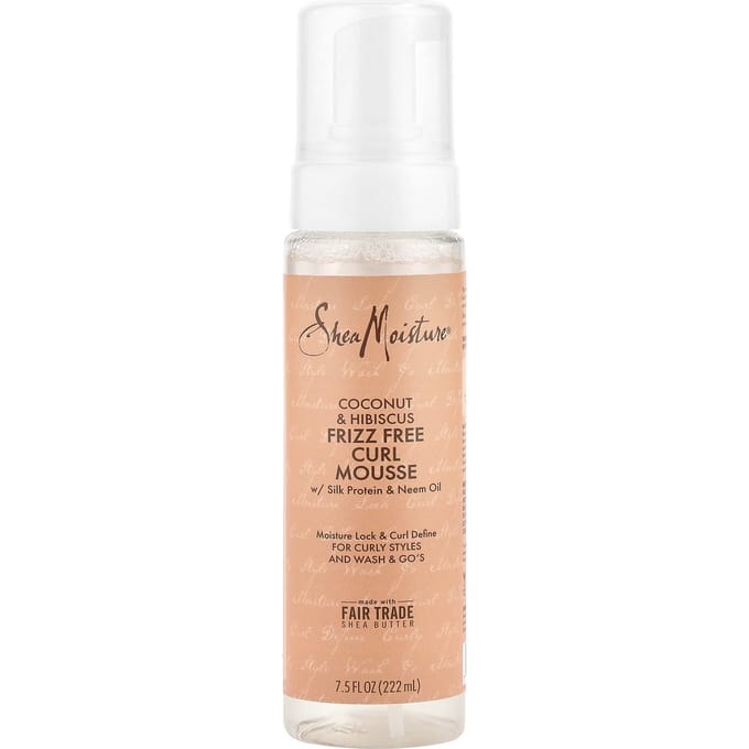SheaMoisture, Coconut & Hibiscus, Mousse bouclante anti-frisottis, 7,5 fl oz (222 ml) white