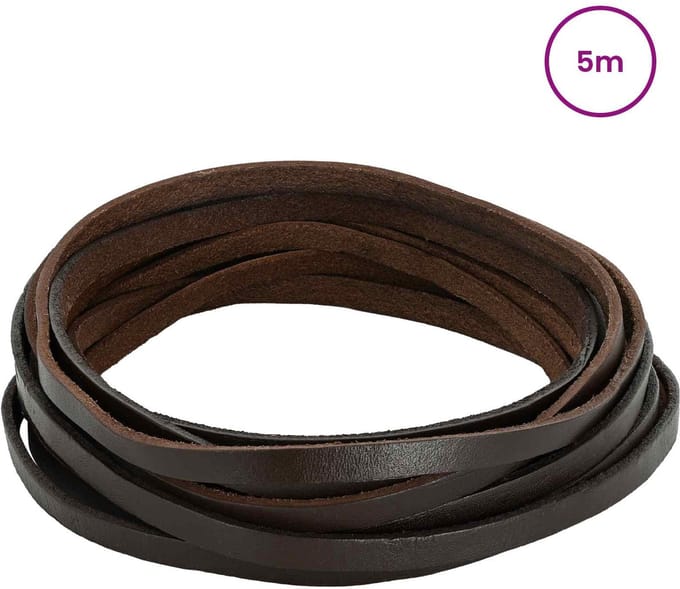 vidaXL - Leren - riem - 1 - Donkerbruin - 500 - x - 0,5 - cm - Leer