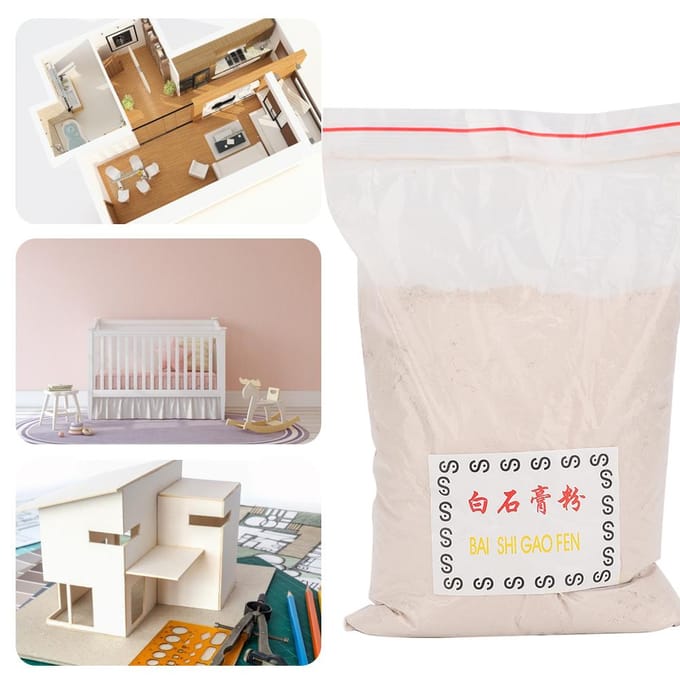 Gipspoeder voor DIY 3D-gipsambachten Mal Sieradengieten Maken Accessoire (Wit) white