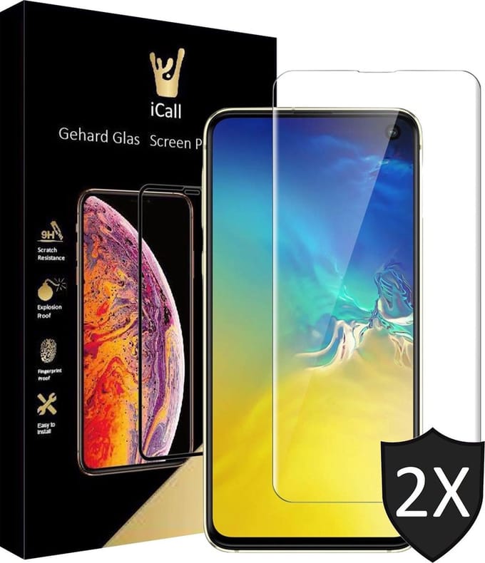 2x Screenprotector geschikt voor Samsung Galaxy S10e | Case Friendly | Tempered Glass van iCall