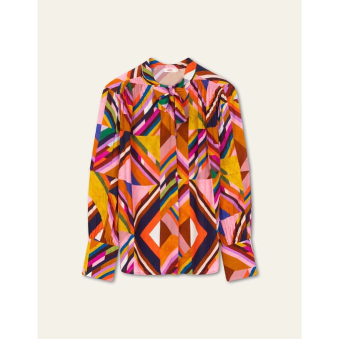 Oilily Bravoure Blouse - Lange Mouwen - Blouses - Striksluiting - Dames - Regular Fit - Oranje - 36