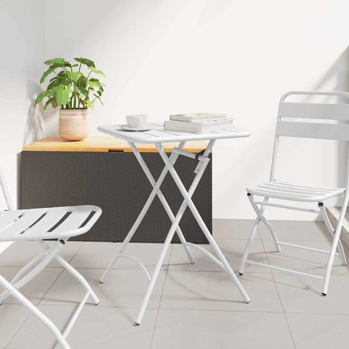 vidaXL Bistrotafel Wit 55 x 55 x 72,5 cm Poedercoating staal
