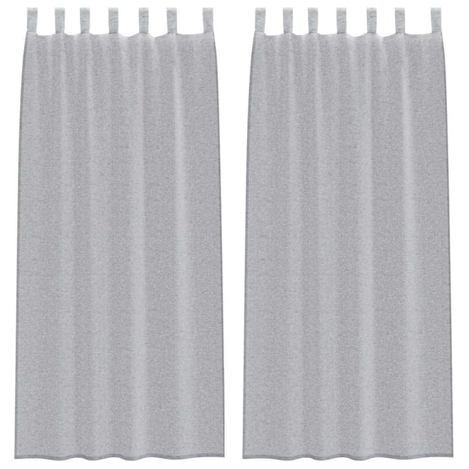 vidaXL - Voile - Gordijn - 2 - st - Donkergrijs - 245 - x - 140 - cm - Polyester