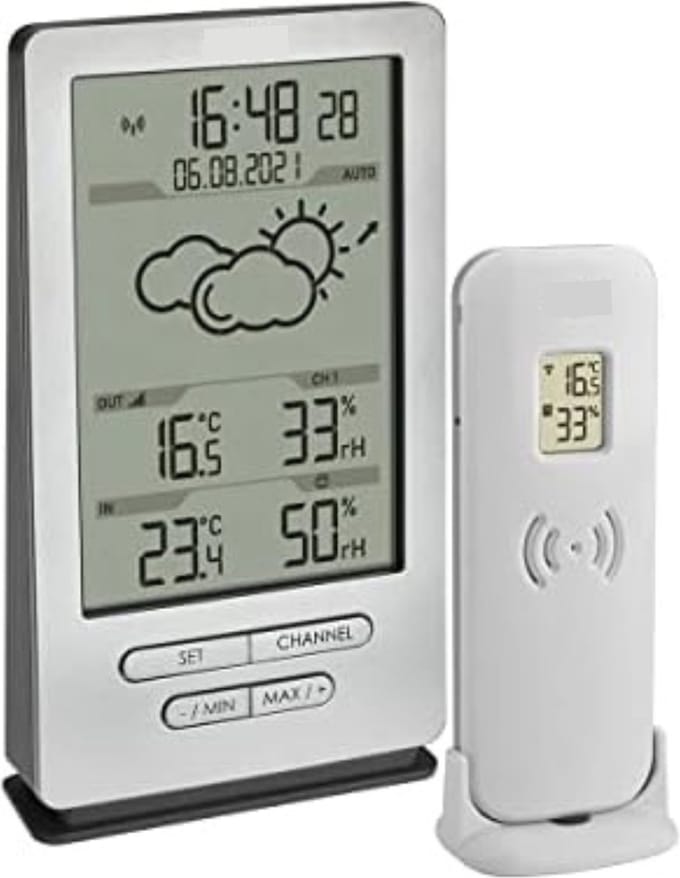 Weerstation Met Buitensensor - Weerstation Draadloos Binnen Buiten