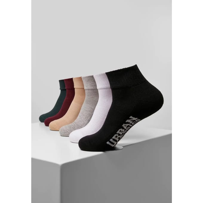 Urban Classics - High Sneaker 6-Pack Enkelsokken - 35/38 - Multicolours